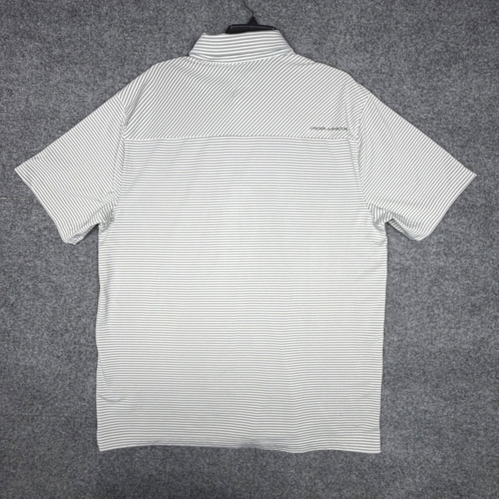 Under Armour Mens HeatGear Striped Polo Shirt Grey White XL 1291348 - Picture 2 of 7